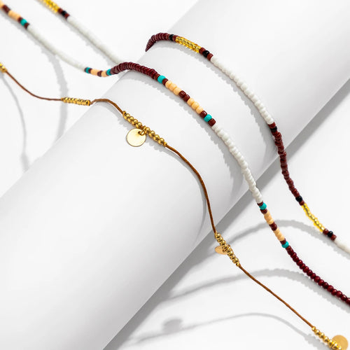 Salircon Bohemian Colored Seed Beads Beaded Waist Chain Vintage Multi